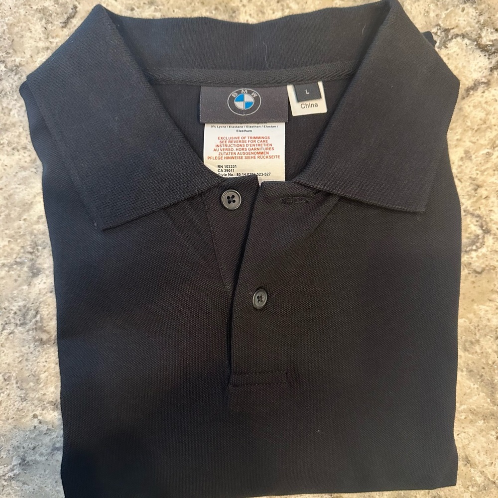Official BMW Black Polo Shirt - Embroidered BMW Logo